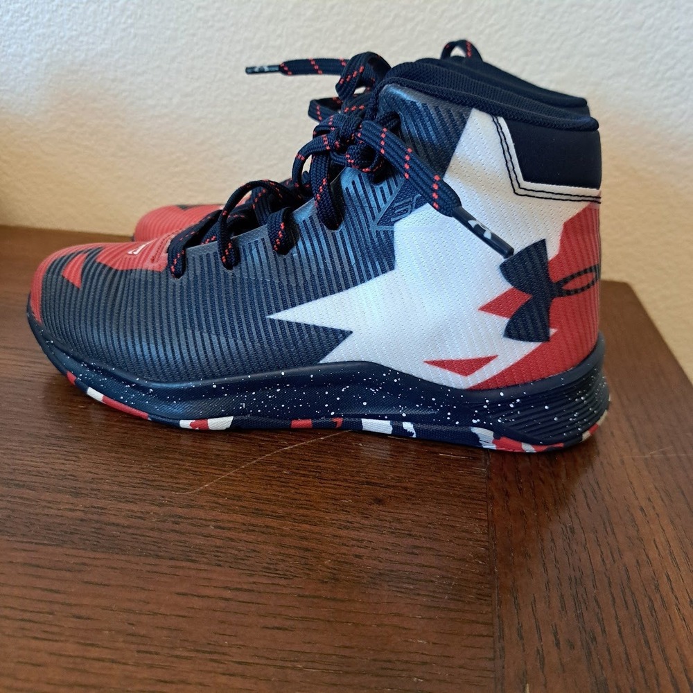 Under Armour Curry SC 3Zero Kids Basketball Shoes USA Red White Blue 1276333-411